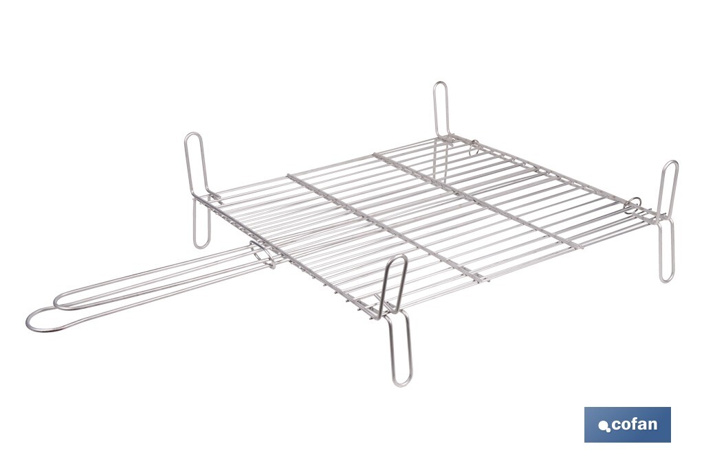 PARRILLA DOBLE INOX 500 X 500MM