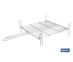 PARRILLA DOBLE INOX 500 X 500MM
