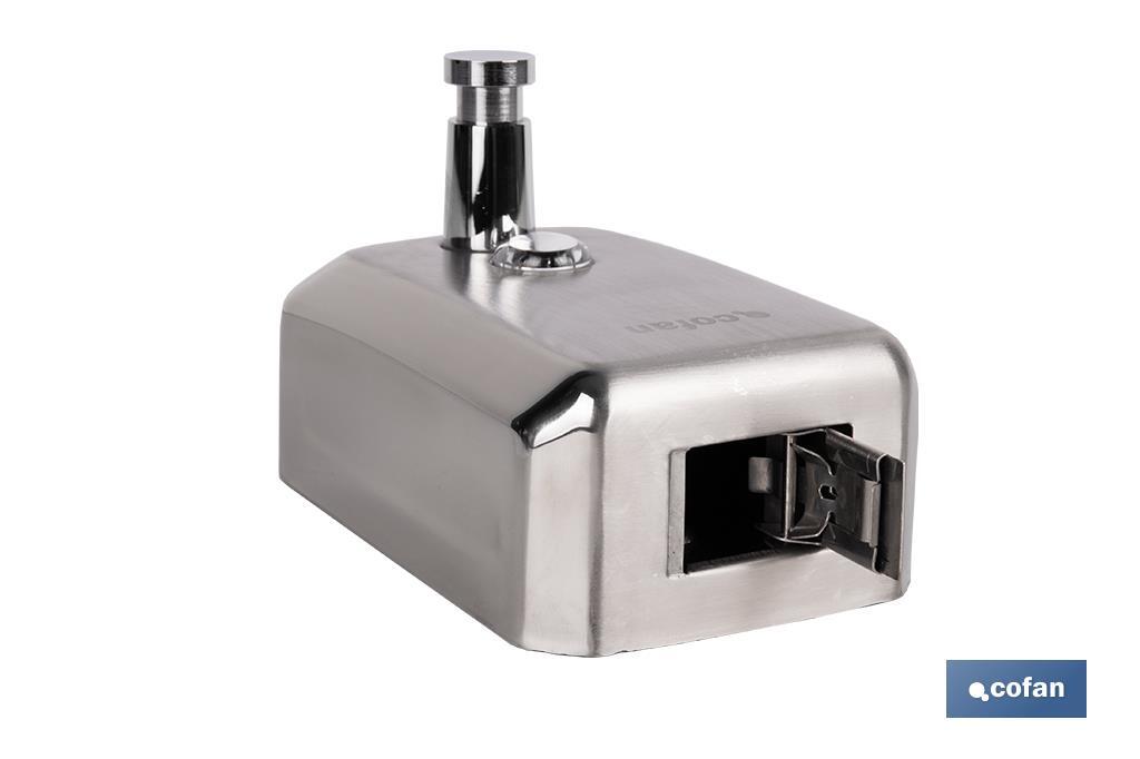 DOSIFICADOR DE JABON EN ACERO INOXIDABLE 304 CEPILLADO 500 ML 10 X 6 X 15,5CM