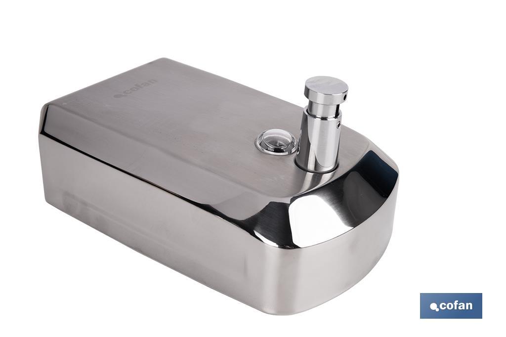 DOSIFICADOR DE JABON EN ACERO INOXIDABLE 304 CEPILLADO 1000 ML 12.6 X 6 X 20.3CM