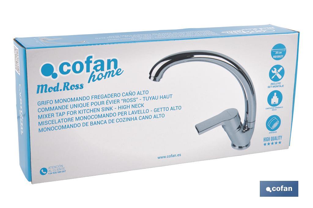 GRIFO MONOMANDO FREGADERO CAÑO ALTO MODELO ROSS