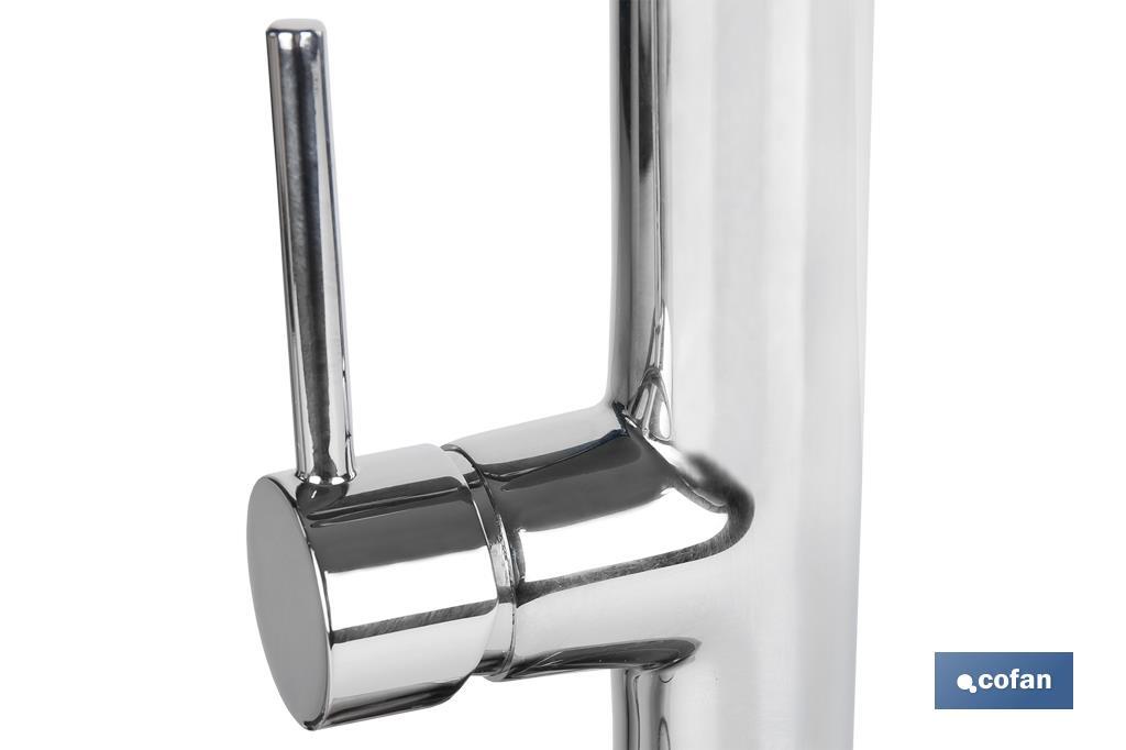 GRIFO COCINA MONOMANDO TUBO FLEXIBLE NEGRO 25 mm