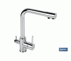 Grifo de Cocina Monomando | 3 Vías Adaptables para Osmosis | Fabricado en Latón con Acabado Cromado