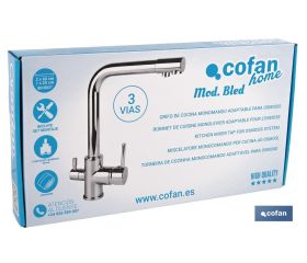 GRIFO DE COCINA MONOMANDO 3 VÍAS ADAPTABLE PARA OSMOSIS