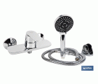 Set de Ducha que incluye: Grifo Monomando para ducha, Soporte, Flexo y Mango | Mango de ducha con 5 funciones