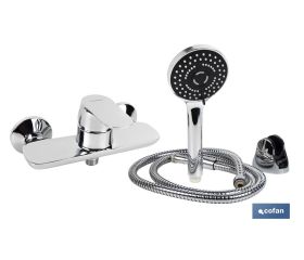 Set de Ducha que incluye: Grifo Monomando para ducha, Soporte, Flexo y Mango | Mango de ducha con 5 funciones