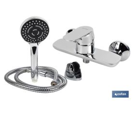 SET GRIFO MONOMANDO DUCHA, SOPORTE,FLEXO,MANGO,40 mm MODELO RIFT