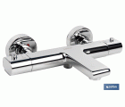 Grifo para Bañera | Termostático | Modelo Matheson | Fabricado en Latón con un Acabado cromado y la Manija de ABS