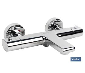 Grifo para Bañera | Termostático | Modelo Matheson | Fabricado en Latón con un Acabado cromado y la Manija de ABS