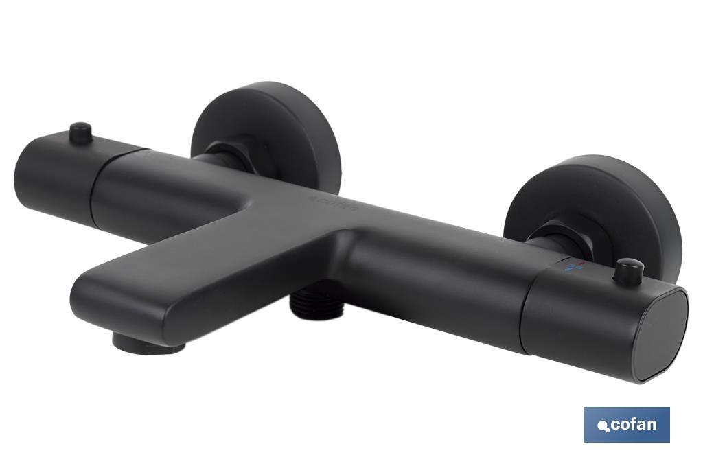 GRIFO TERMOSTATICO BAÑERA NEGRO MATE MODELO KERCH