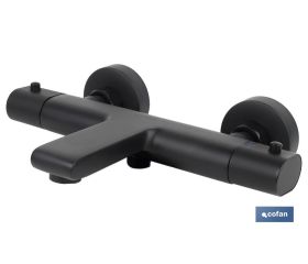 GRIFO TERMOSTATICO BAÑERA NEGRO MATE MODELO KERCH