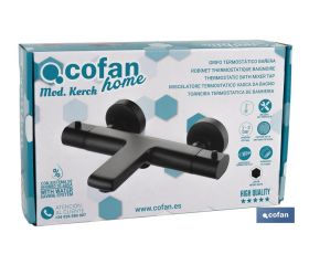 GRIFO TERMOSTATICO BAÑERA NEGRO MATE MODELO KERCH