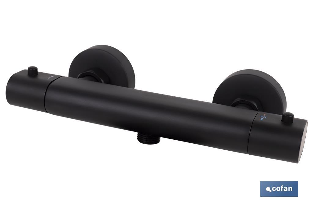 GRIFO TERMOSTATICO DUCHA NEGRO MATE MODELO KERCH