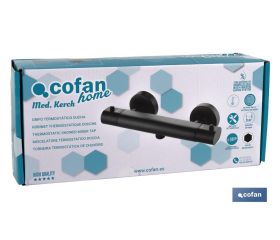 GRIFO TERMOSTATICO DUCHA NEGRO MATE MODELO KERCH
