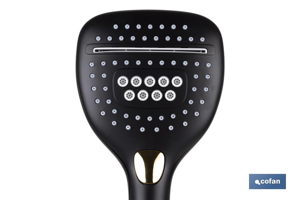 MANGO DUCHA NEGRO MATE 3 FUNCIONES