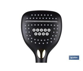 MANGO DUCHA NEGRO MATE 3 FUNCIONES