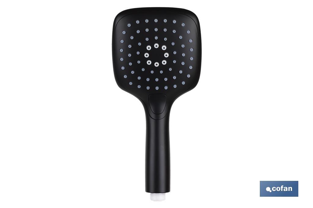 KIT DE DUCHA MANGO+FLEXO+SOPORTE NEGRO