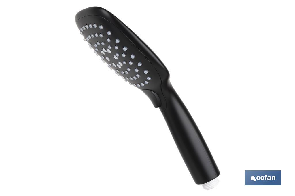 KIT DE DUCHA MANGO+FLEXO+SOPORTE NEGRO