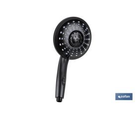 MANGO DUCHA NEGRO MATE 5 FUNCIONES