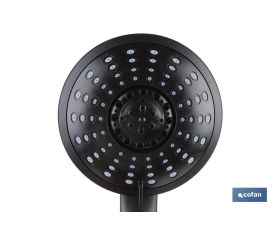 MANGO DUCHA NEGRO MATE 5 FUNCIONES