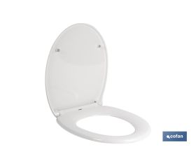 Tapa de WC | Con botón de liberación rápida | Forma oval | Material: polipropileno | Cierre lento y silencioso
