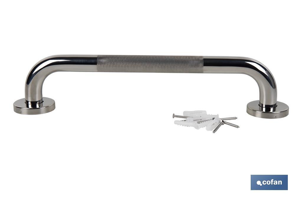 BARRA DE APOYO RECTA ANTIDESLIZANTE DE ACERO INOXIDABLE 304 (30 X 2.5 CM)