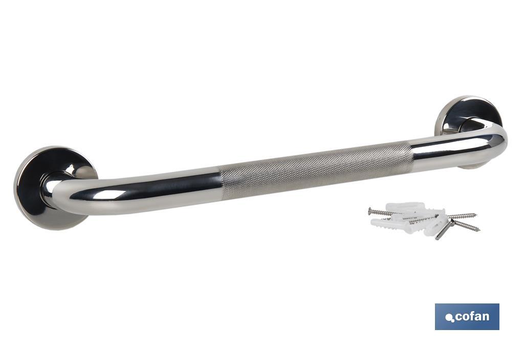 BARRA DE APOYO RECTA ANTIDESLIZANTE DE ACERO INOXIDABLE 304 (30 X 2.5 CM)