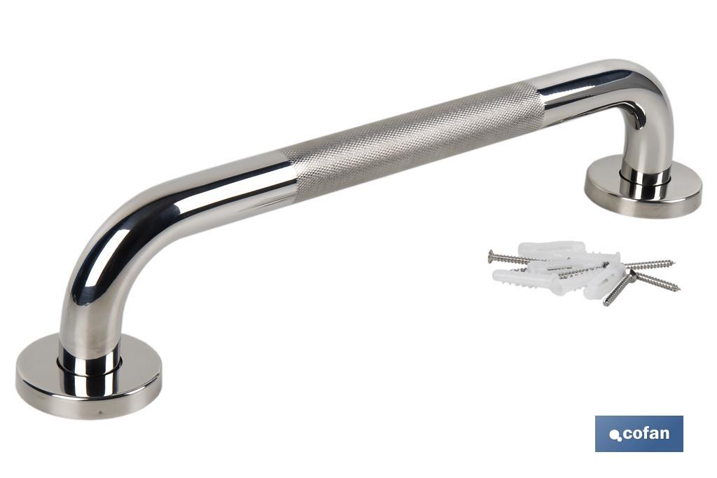 BARRA DE APOYO RECTA ANTIDESLIZANTE DE ACERO INOXIDABLE 304 (30 X 2.5 CM)