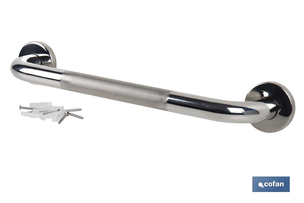 BARRA DE APOYO RECTA ANTIDESLIZANTE DE ACERO INOXIDABLE 304 (30 X 2.5 CM)