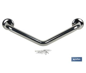 Barra de Apoyo con Ángulo de 135º | Material: Acero Inoxidable 304 | Medidas: 26 x 26 cm