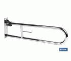 Barra de Apoyo Abatible Vertical con Accesorio para Papel Higiénico | Medida: 74 cm de largo y 3,2 cm de diámetro