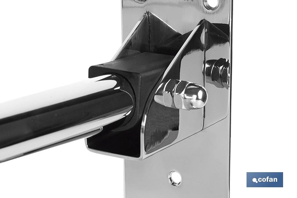 BARRA ABATIBLE PARA APOYO CON ACCESORIO DE PAPEL HIGIENICO 74 CM