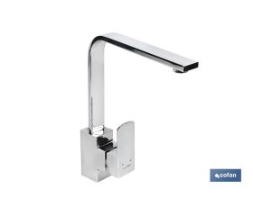 GRIFO DE COCINA MONOMANDO CON DISEÑO CUADRADO 35 MM