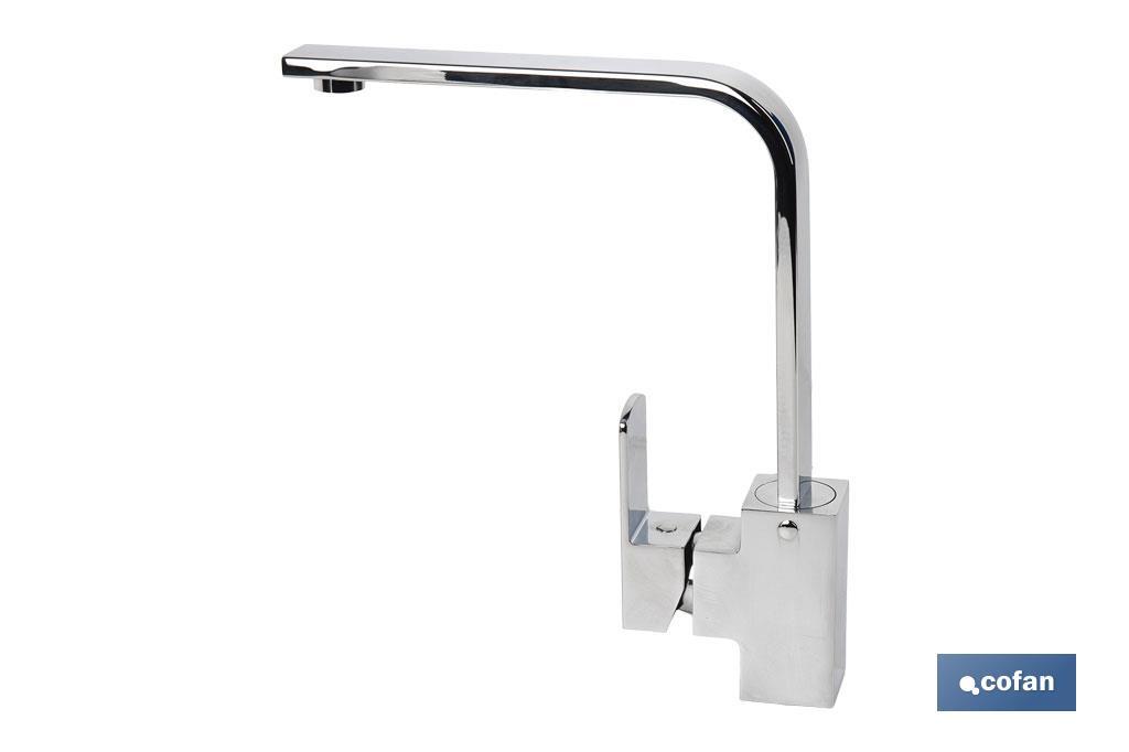 GRIFO DE COCINA MONOMANDO CON DISEÑO CUADRADO 35 MM