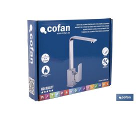 GRIFO DE COCINA MONOMANDO CON DISEÑO CUADRADO 35 MM