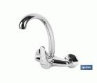 GRIFO DE COCINA/ LAVADERO MONOMANDO PARA PARED CON CAÑO ALTO