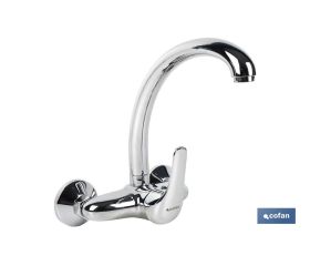 GRIFO DE COCINA/ LAVADERO MONOMANDO PARA PARED CON CAÑO ALTO