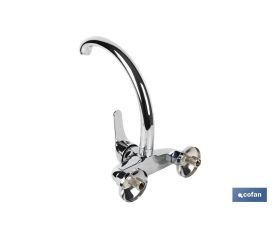 GRIFO DE COCINA/ LAVADERO MONOMANDO PARA PARED CON CAÑO ALTO