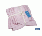 Juego de 3 toallas de color rosa claro con 580 g/m2 | Gama Flor | Set de toallas 100 % de algodón