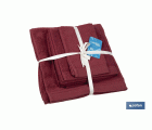 Juego de 3 toallas de color burdeos con 580 g/m2 | Gama París | Set de toallas 100 % de algodón