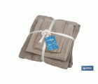 JUEGO DE 3 TOALLAS BEIGE 580 G/M2 GAMA ABISINIA 30X50  50X100  70X140 CM