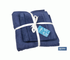 Juego de 3 toallas en color azul marino con 580 g/m2 | Gama Marín | Set de toallas 100 % de algodón