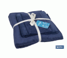 JUEGO DE 3  TOALLAS AZUL MARINO 580 G/M2 GAMA MARIN 30X50  50X100  70X140 CM