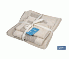 JUEGO DE 3 TOALLAS NATURE 600 G/M2  GAMA ALMA 30X50  50X100  70X140 CM