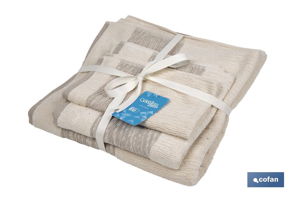 JUEGO DE 3 TOALLAS NATURE 600 G/M2  GAMA ALMA 30X50  50X100  70X140 CM