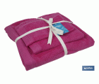 JUEGO DE 3  TOALLAS FUCSIA 580 G/M2  GAMA PRIMAVERA 30X50  50X100  70X140 CM