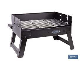 Barbacoa de carbón portátil plegable | Con parrilla cromada | Asas laterales | Compacta y fácil de transportar | Medidas: 45,5 x 34,5 x 31,5 cm