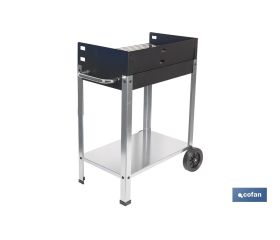 BARBACOA DE CARBÓN CON LADRILLO REFRACTARIO 567 X 360 X 830 MM