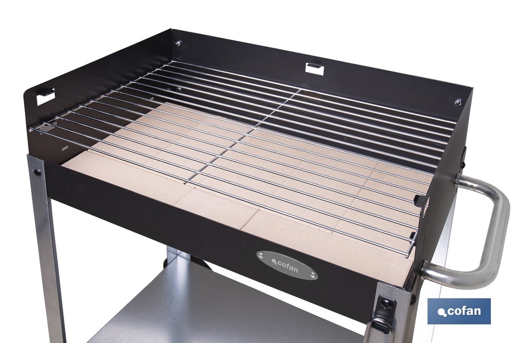 BARBACOA DE CARBÓN CON LADRILLO REFRACTARIO 567 X 360 X 830 MM