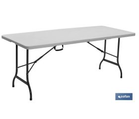 Mesa Plegable Rectangular con bloqueo de seguridad | Color: Blanco | Dos medidas a elegir